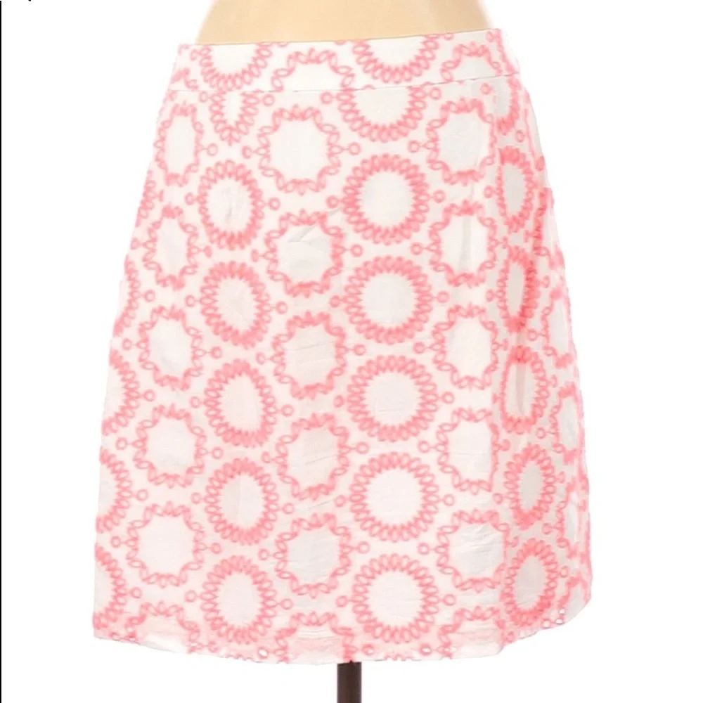 Banana Republic Milly Collection Womens Skirt Eyelet Embroidered Coastal